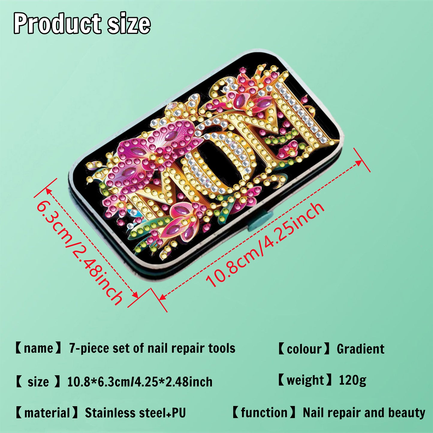 Mom Theme Diamond Painting Nail Art Bag Set Includes 7 Professional Tools