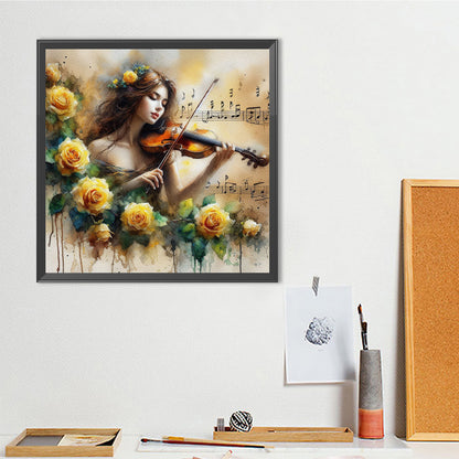 Violin Girl - Full Round Drill Diamond Painting 40*40CM