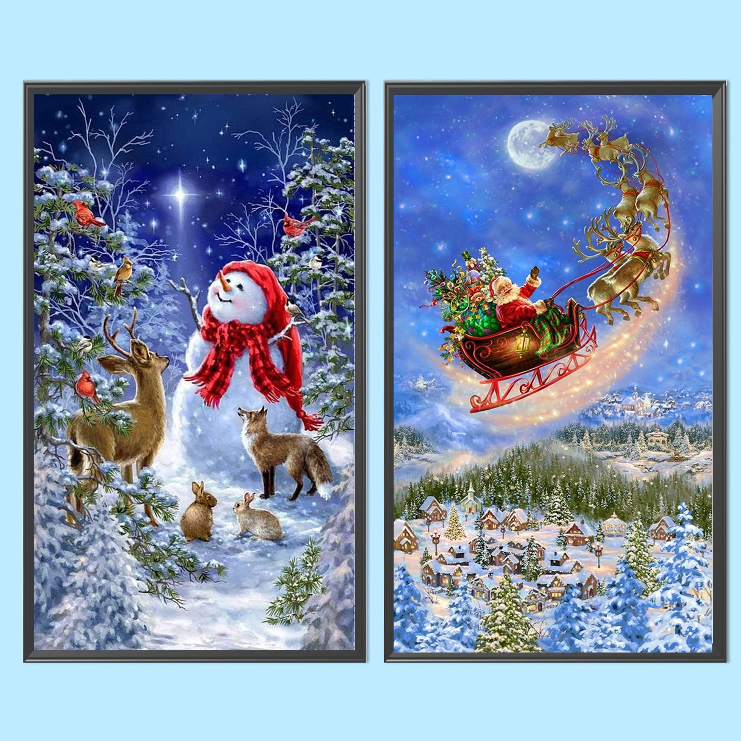 Christmas Winter - Partial AB Full Round Drill Diamond Painting 40*70CM