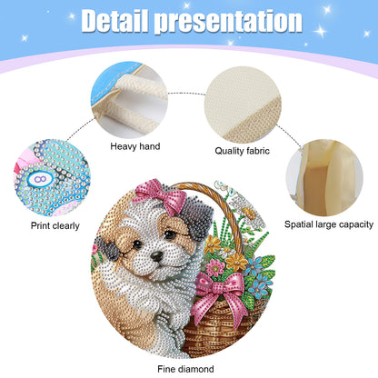 Diamond Painting Shopping Bag Diamond Tote Handbag Partial Drill (Flower Basket)