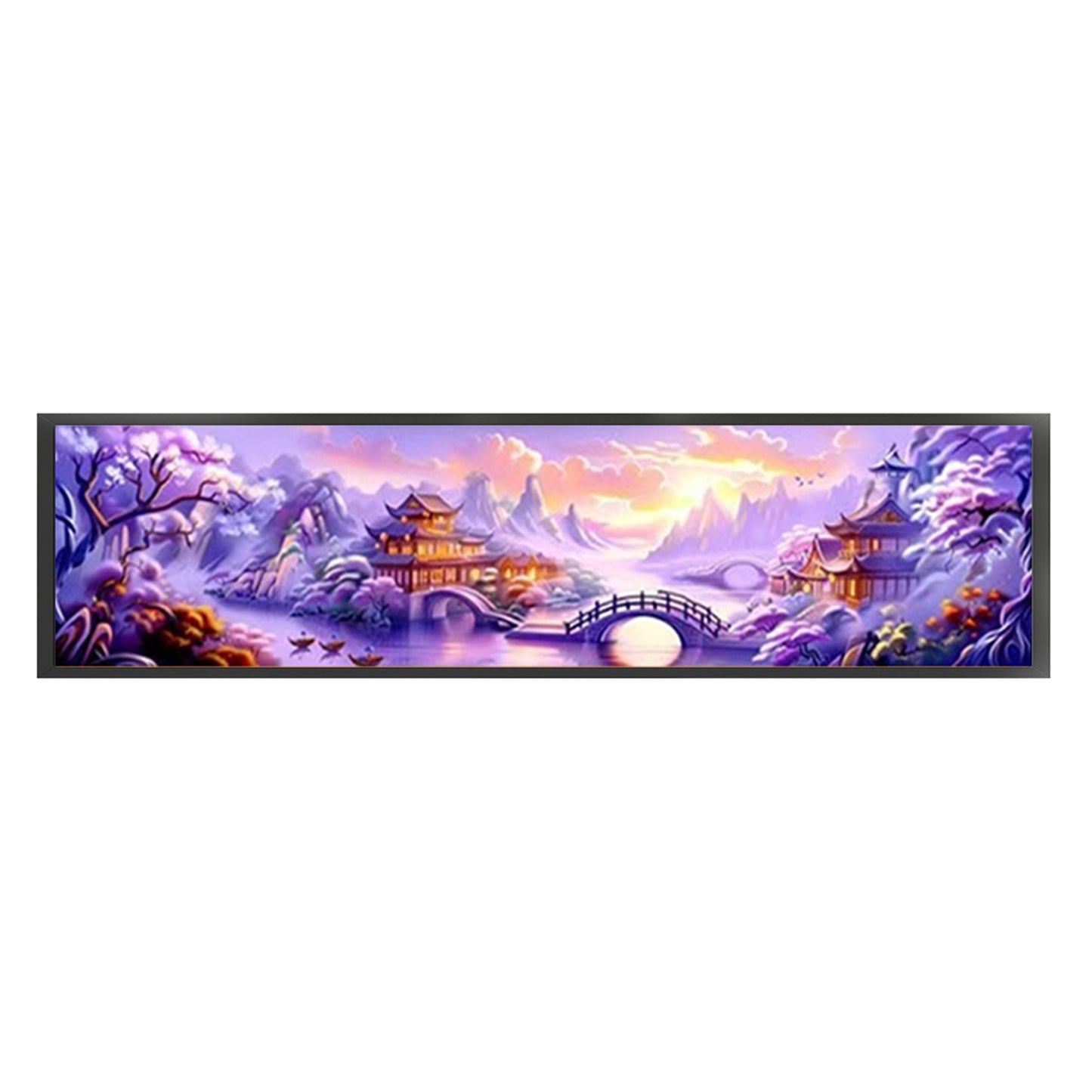 Purple Gold Fantasy - 11CT Stamped Cross Stitch 206*49CM (Mona Lisa Brand)