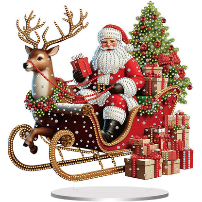 2D Flat Christmas Print DIY Diamond Painting Desktop Ornaments Kit Table Decor
