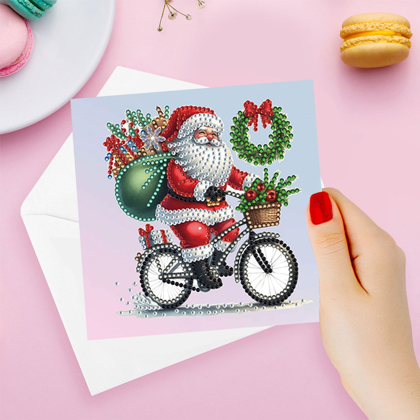 6pcs DIY Diamond Painting Greeting Card Set for Holiday Blessings Christmas Gift