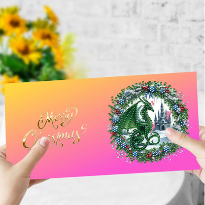 6pcs DIY Diamond Painting Greeting Card Set for Holiday Blessings Christmas Gift