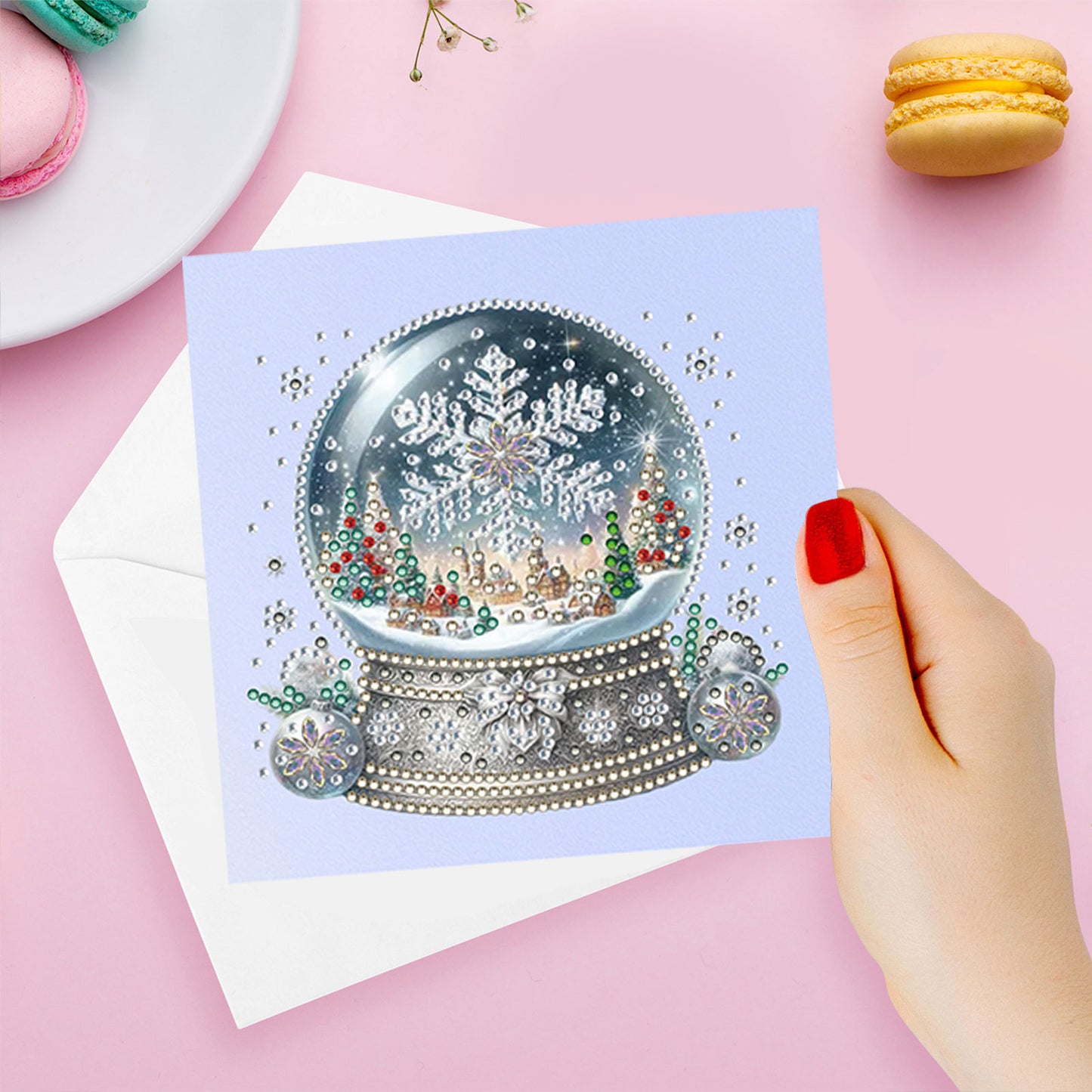 6pcs DIY Diamond Painting Greeting Card Set for Holiday Blessings Christmas Gift