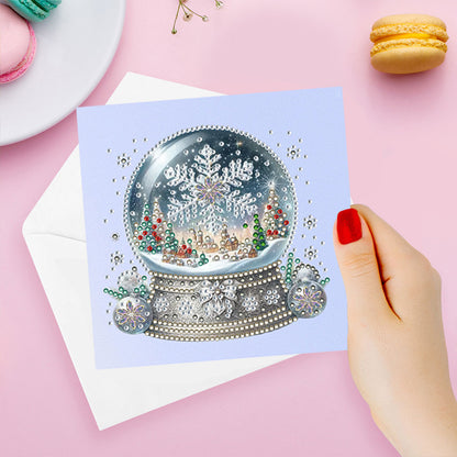6pcs DIY Diamond Painting Greeting Card Set for Holiday Blessings Christmas Gift