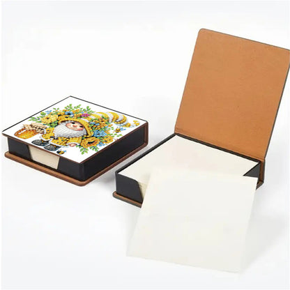5D Gnome DIY PU Diamond Painting Notecard Box with 160 Sheets Paper Note Holder