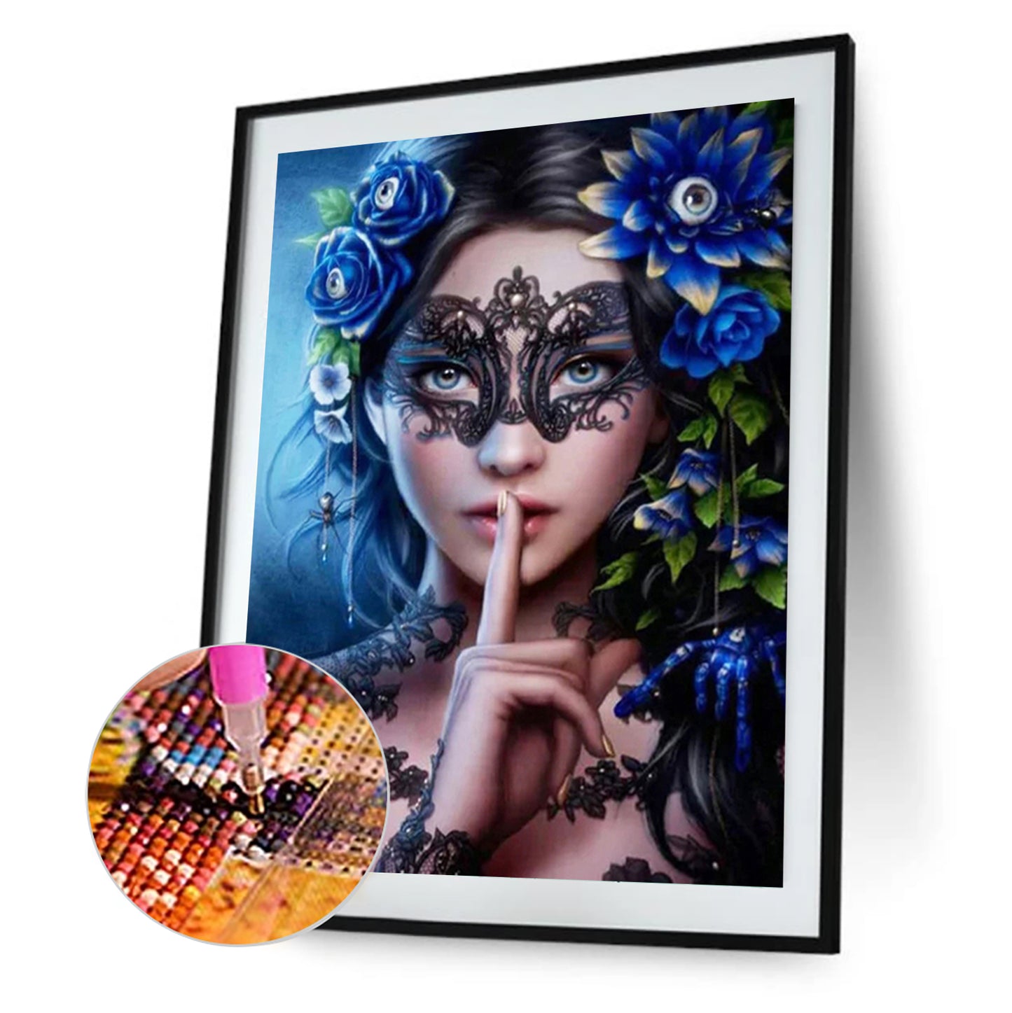 Masked Girl - Full Round Drill Diamond Painting 30*40CM