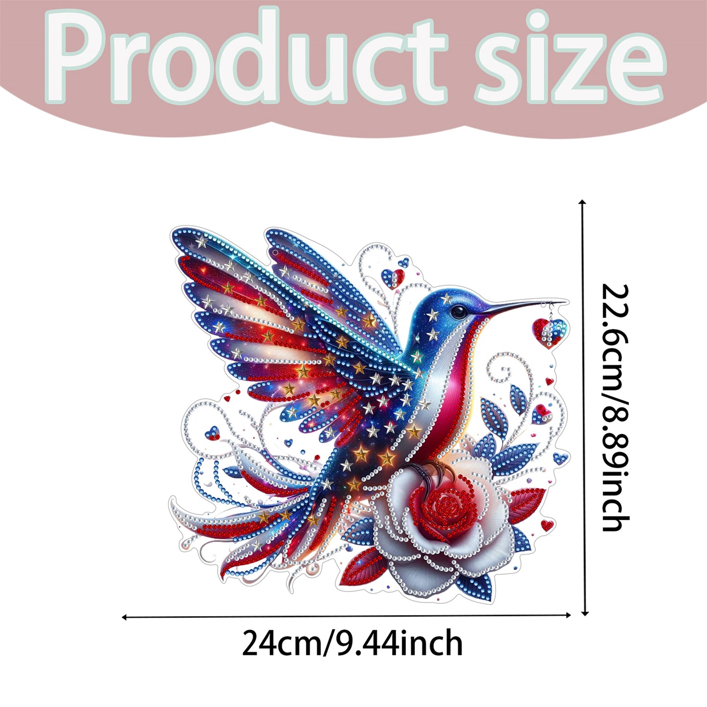 2D Flat DIY Hanging Diamond Art Kits DIY Home Decor Hanging Charm (Bird)