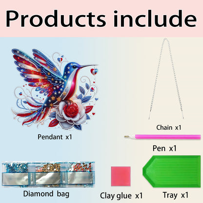 2D Flat DIY Hanging Diamond Art Kits DIY Home Decor Hanging Charm (Bird)
