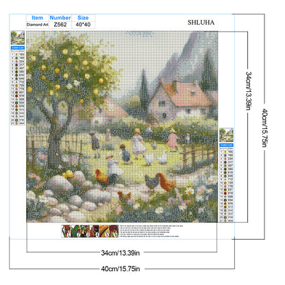 Country Life - Full Round Drill Diamond Painting 40*40CM