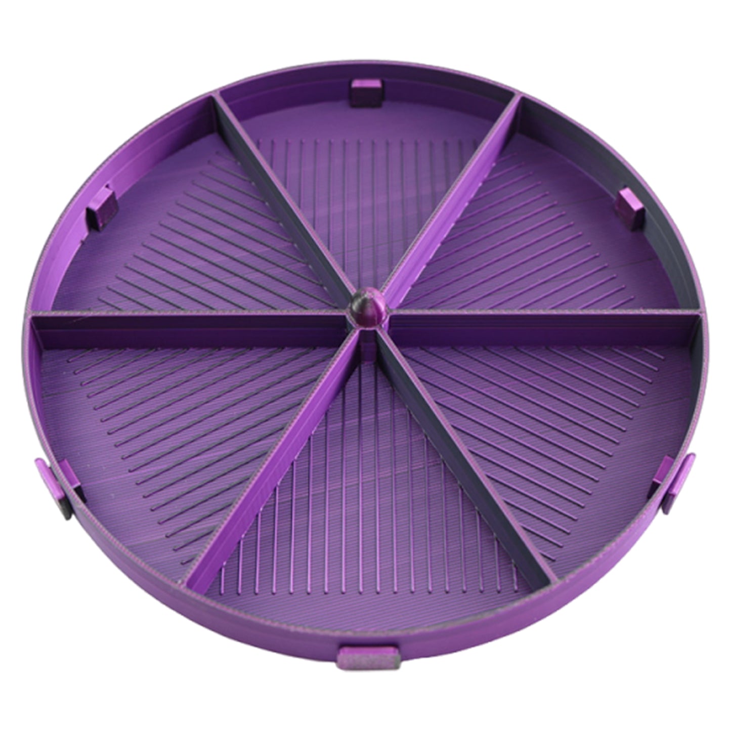 Beads Sorting Storage Tray Round Diamond Painting Tools with Lid (Black Purple)