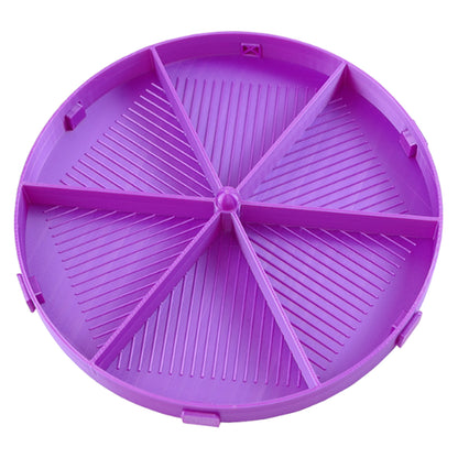 Beads Sorting Storage Tray Round Diamond Painting Tools with Lid (Purple)
