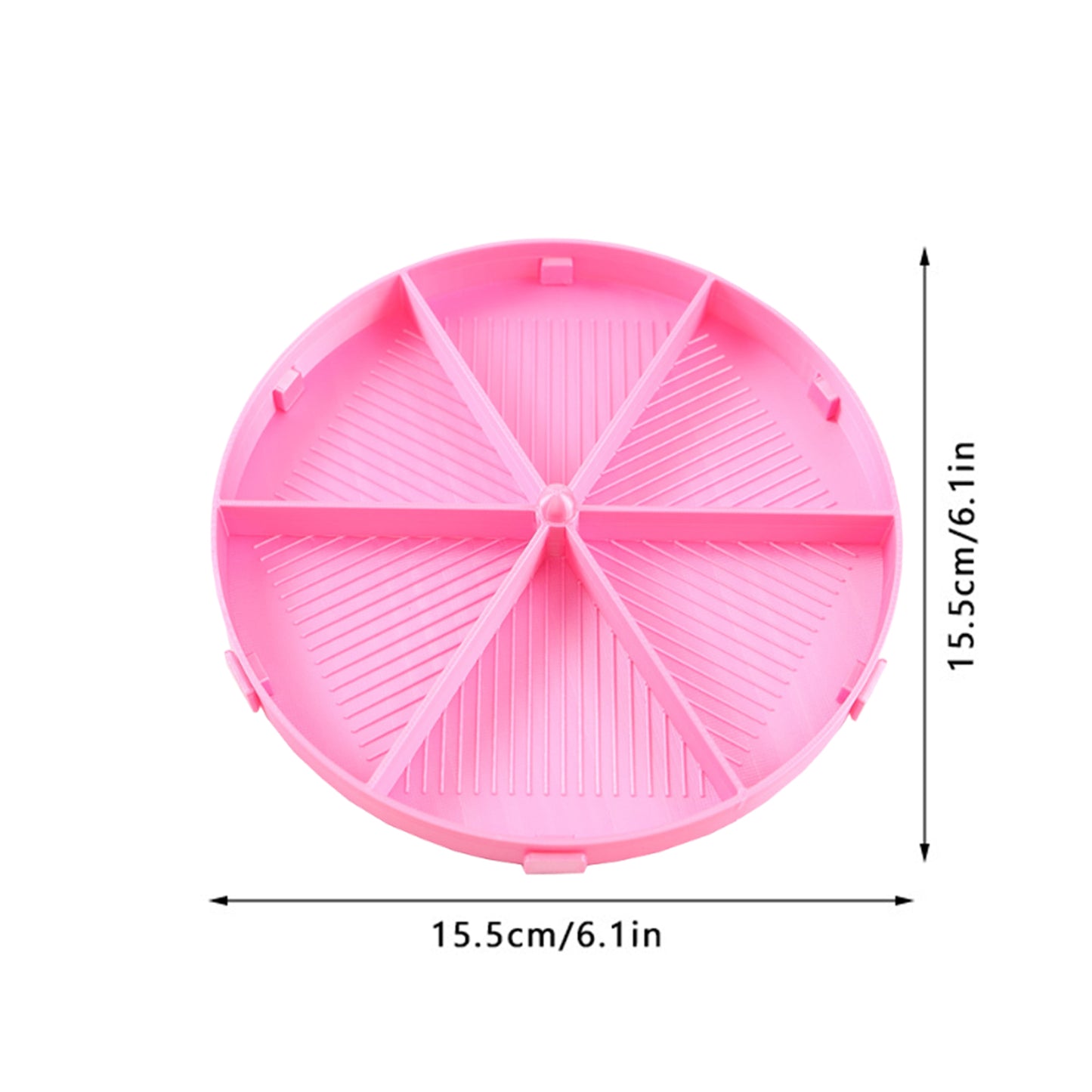 Beads Sorting Storage Tray Round Diamond Painting Tools with Lid (Pink)