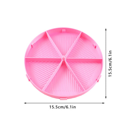 Beads Sorting Storage Tray Round Diamond Painting Tools with Lid (Pink)