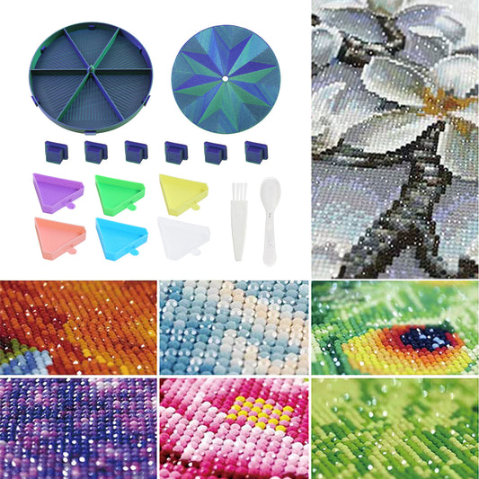 Beads Sorting Storage Tray Fully Enclosed Diamond Painting Tools (Blue Green)