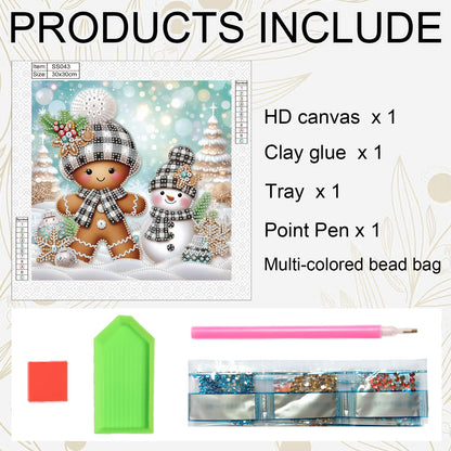 Snowman In The Snow - Special Shaped Drill Diamond Painting 30*30CM