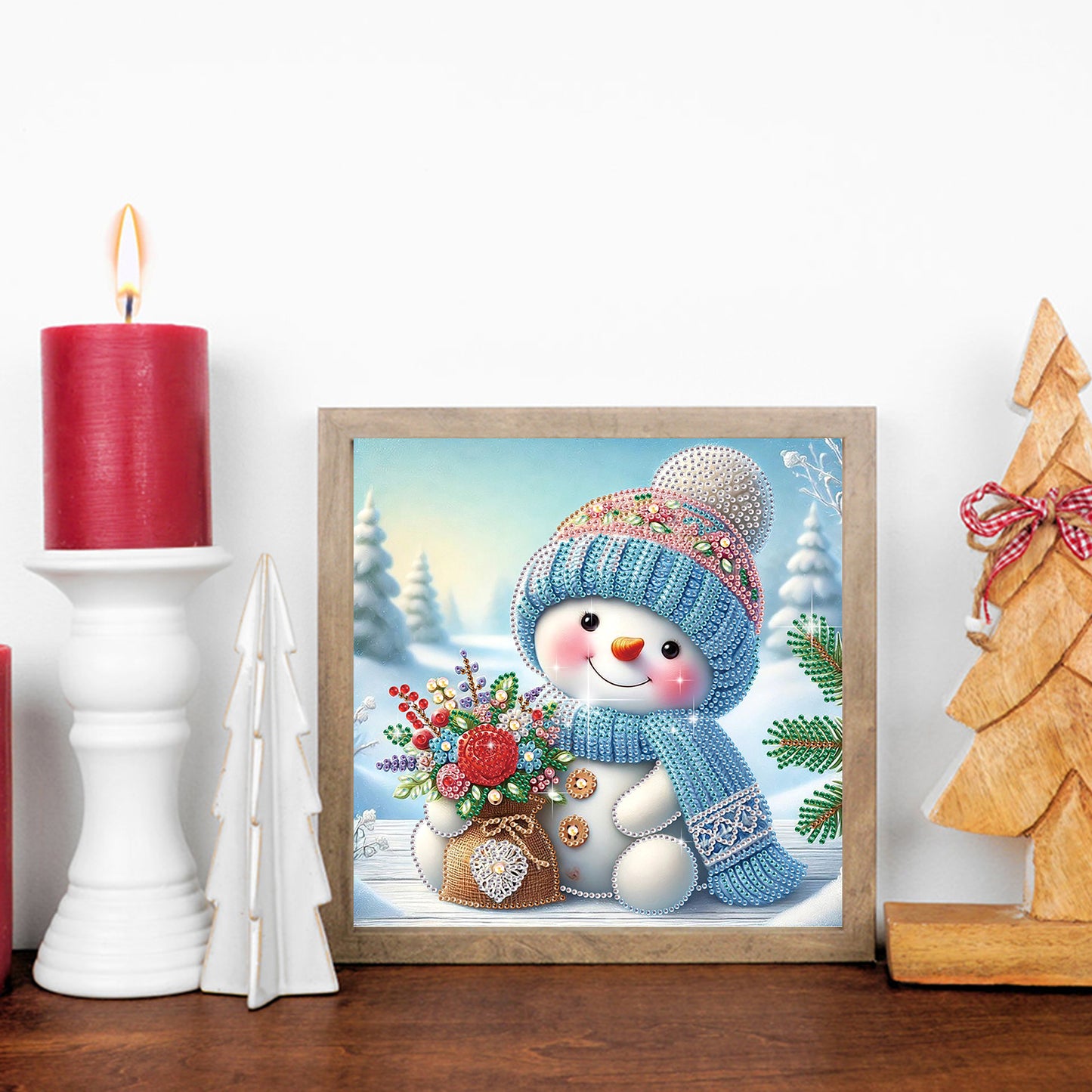 Snowman In The Snow - Special Shaped Drill Diamond Painting 30*30CM