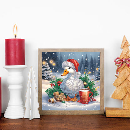 Winter Christmas Duck - Special Shaped Drill Diamond Painting 30*30CM