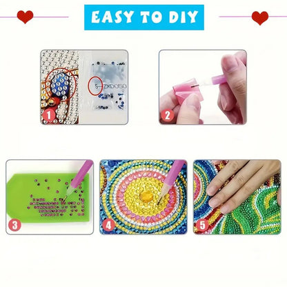 6pcs Bee DIY Diamond Art Greeting Cards Thank You Cards and Holiday Blessings