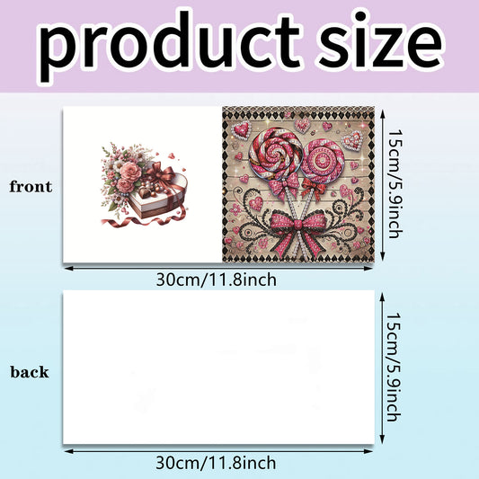 6pcs Rose DIY Diamond Art Greeting Cards Thank You Cards and Holiday Blessings