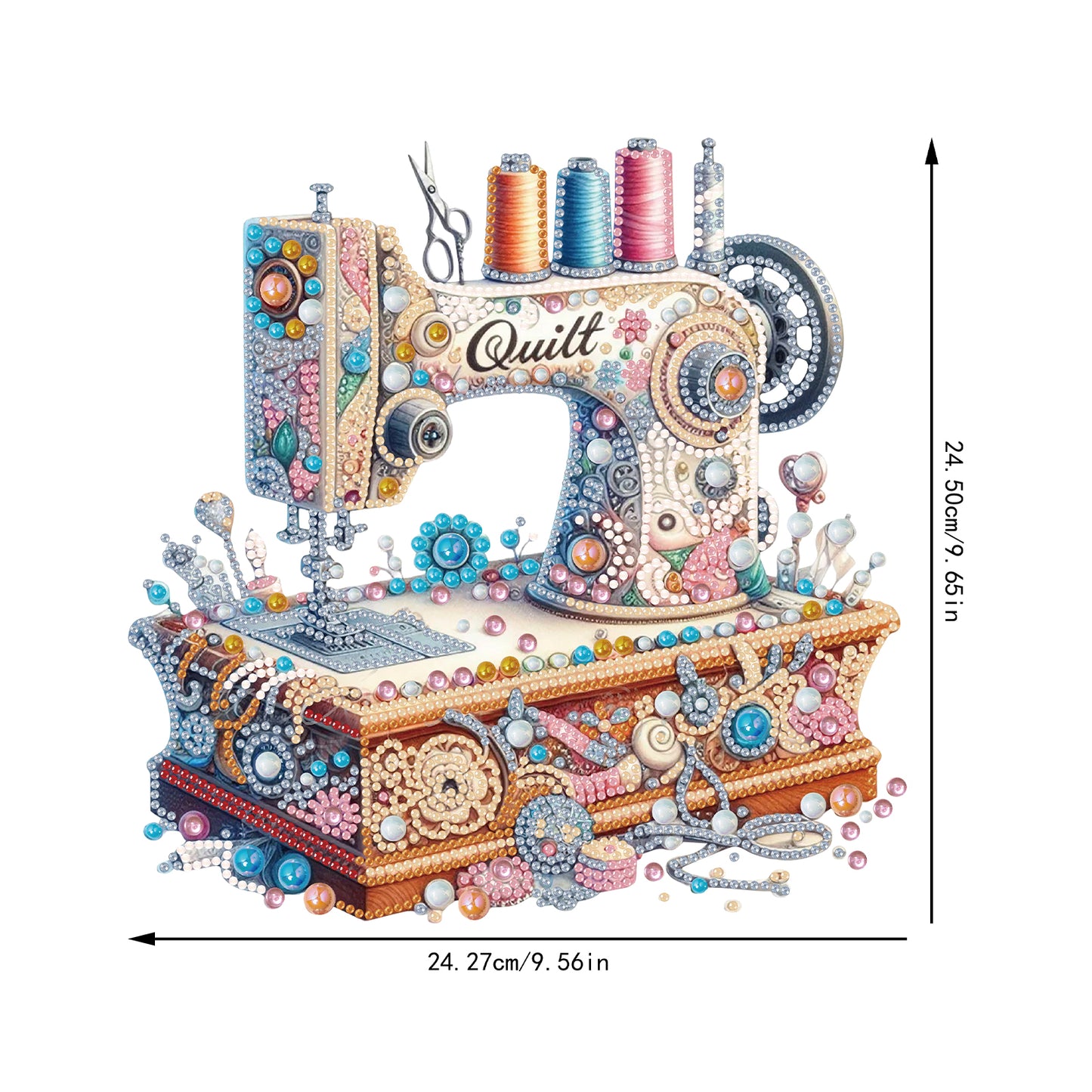 2D Flat Acrylic Stitch Machine DIY Desktop Diamond Art Kits for Adults Beginner
