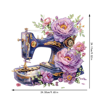 2D Flat Acrylic Stitch Machine Flower DIY Desktop Diamond Art Kits for Adults