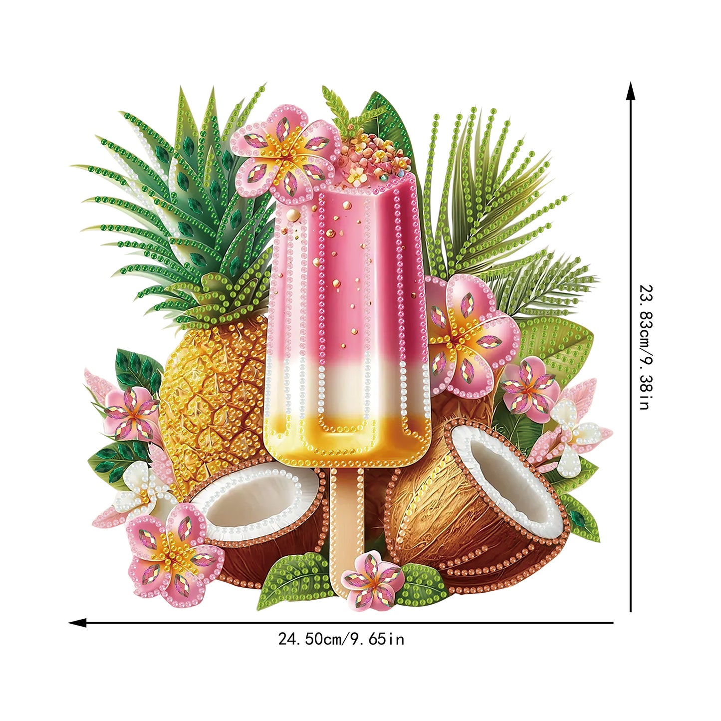 2D Flat Acrylic Ice Cream Fruit DIY Desktop Diamond Art Kits for Adults Beginner