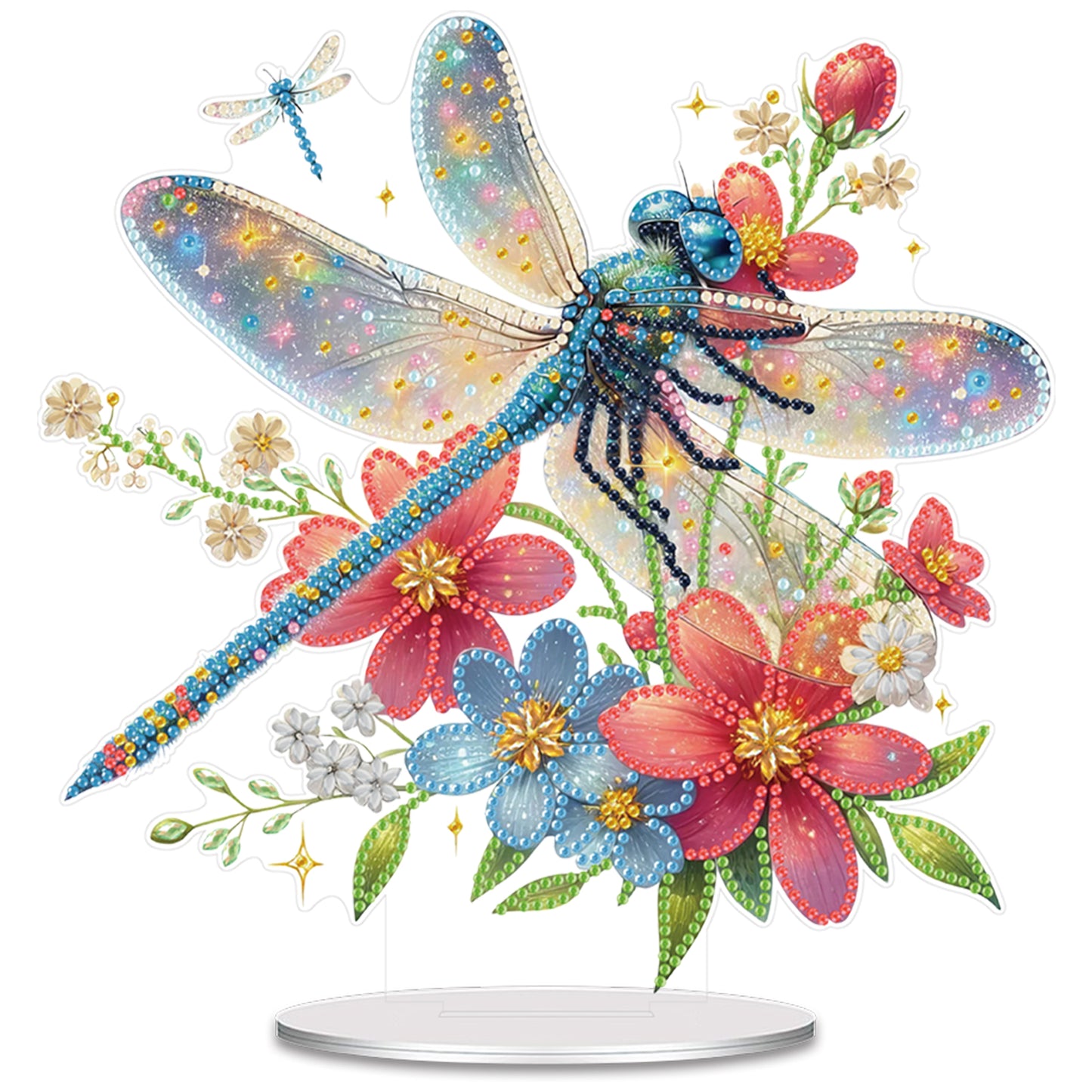2D Flat Dragonfly DIY Acrylic Table Top Diamond Painting Ornament Kits for Adult