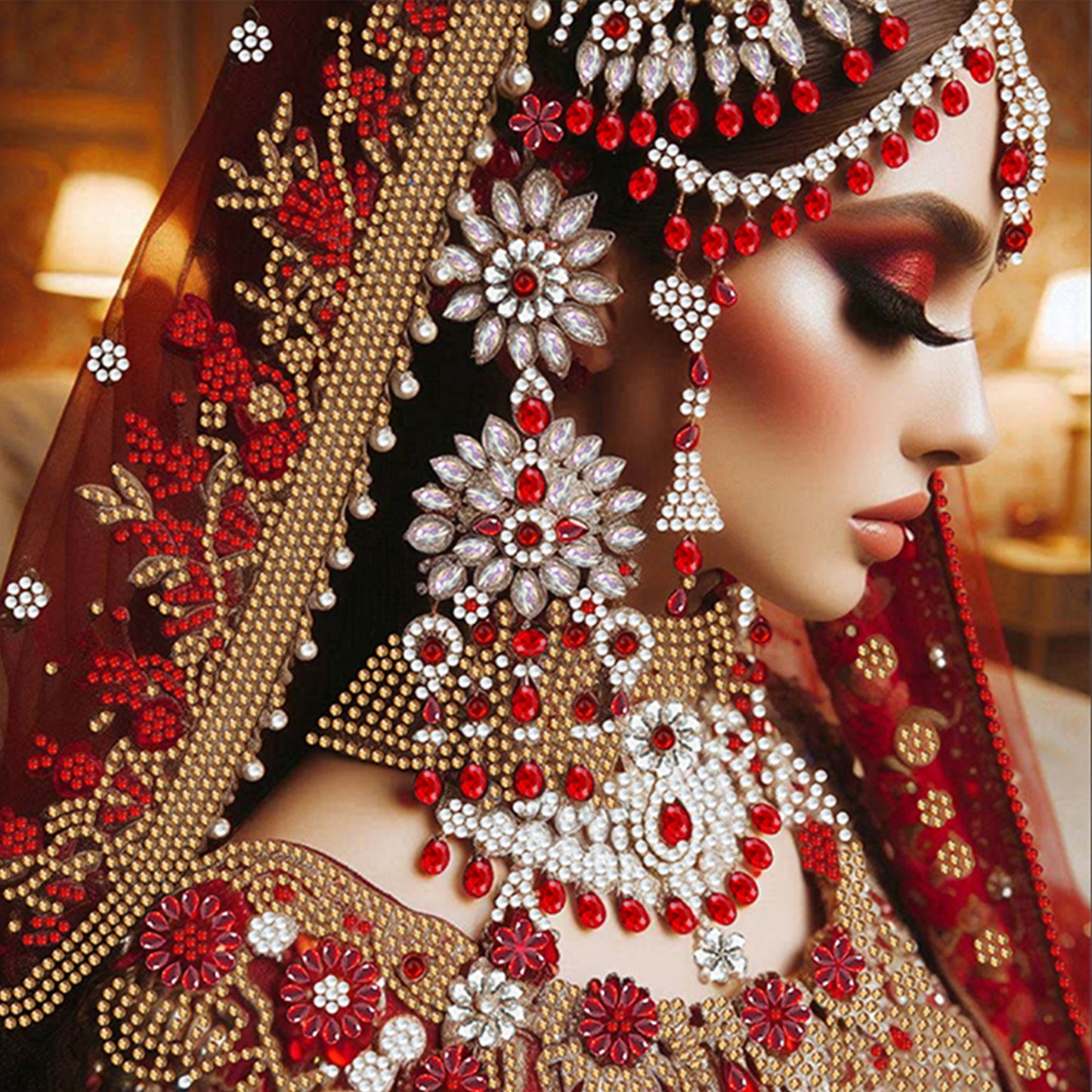 Indian Beauty - Special Shaped Drill Diamond Painting 30*30CM