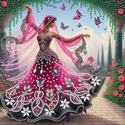 Dancing Beauty - Special Shaped Drill Diamond Painting 30*30CM