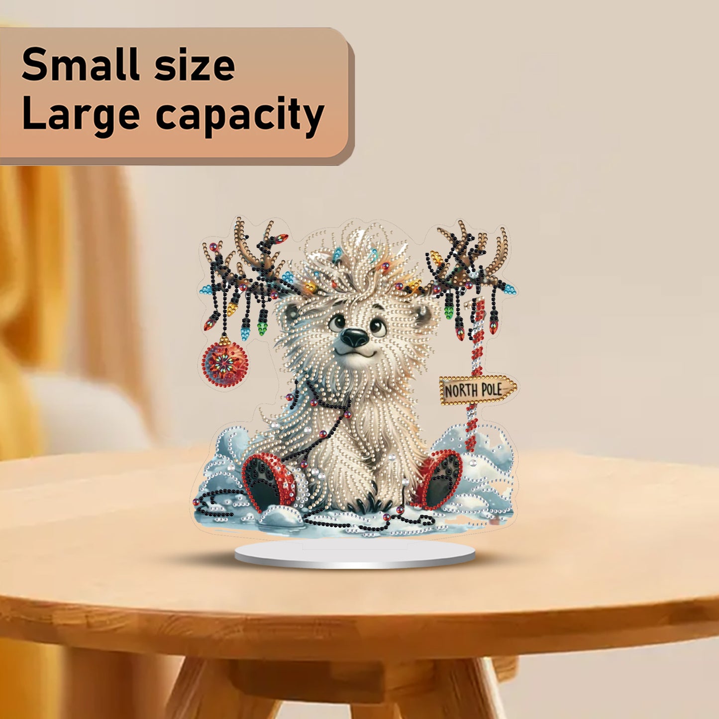 DIY Diamond Painting Double Sided Ornaments Kit for All Ages (Antler Bear)