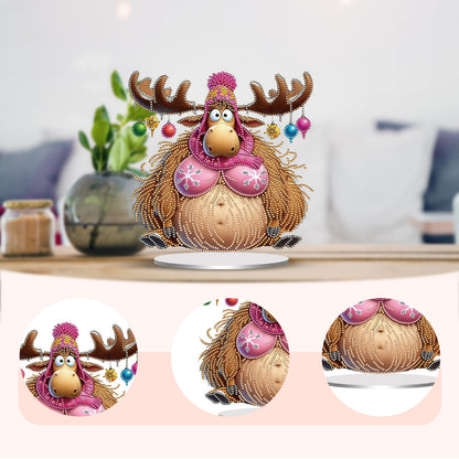 DIY Diamond Painting Double Sided Ornaments Kit for All Ages (Deer Horn Calf )