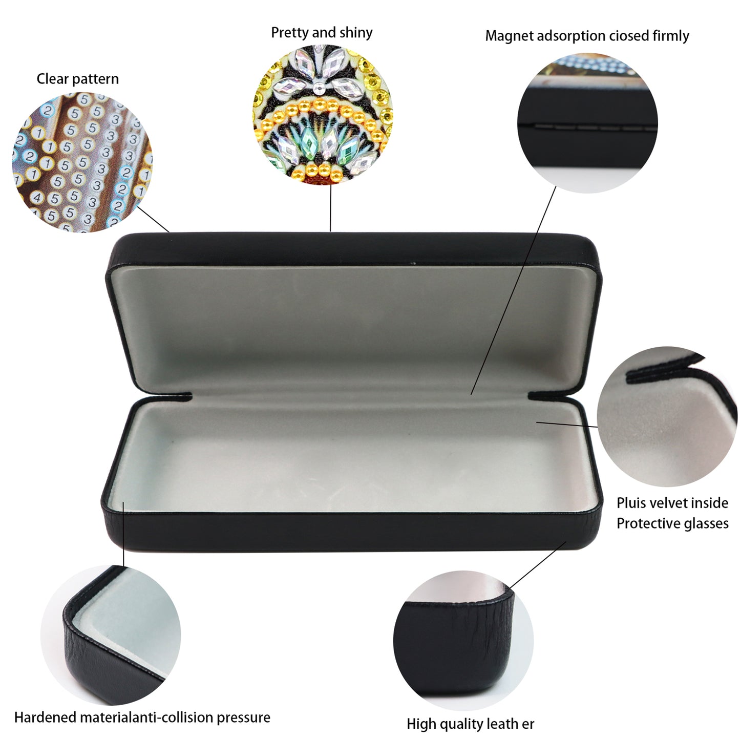 PU Handmade Sunglasses Storage Box Art Crafts for Glasses Storage (Starry Sky)
