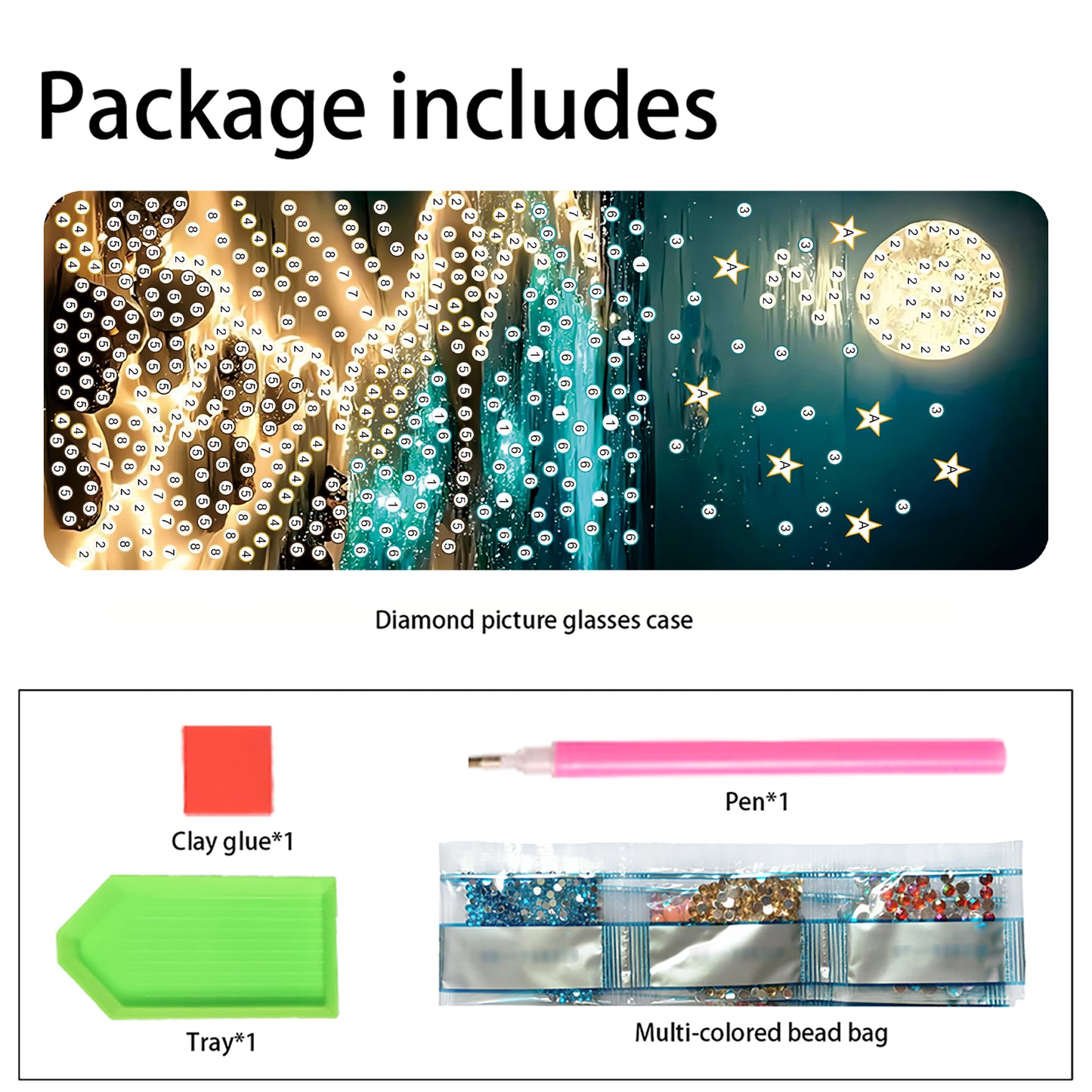 PU Handmade Sunglasses Storage Box Art Crafts for Glasses Storage (Starry Sky)
