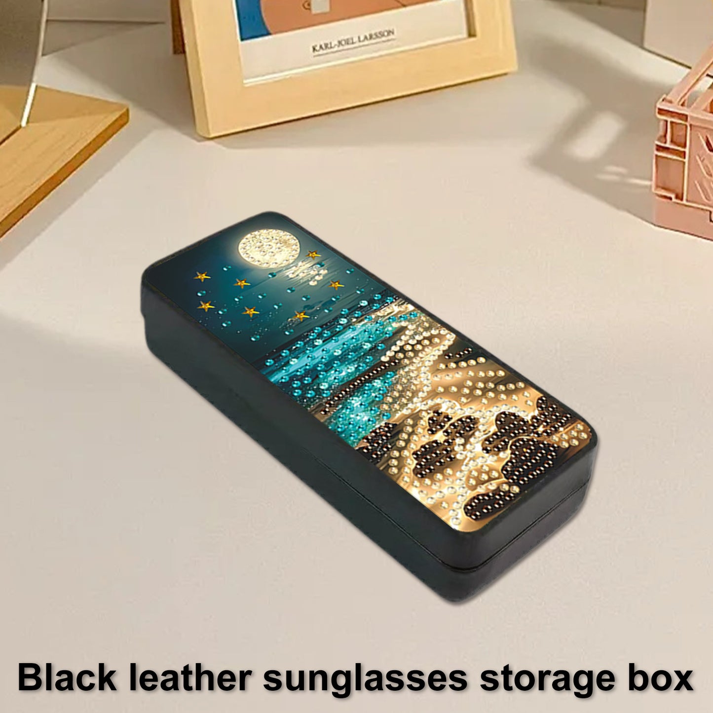 PU Handmade Sunglasses Storage Box Art Crafts for Glasses Storage (Starry Sky)