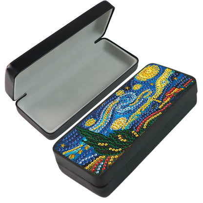 PU Handmade Sunglasses Storage Box Art Crafts for Glasses Storage (Starry Night)