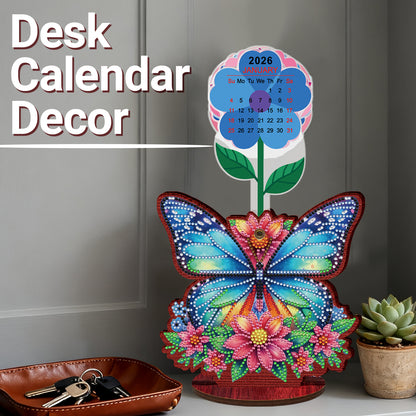 2026 Calendar DIY Diamond Art Kit Butterfly Wooden Diamond Painting Calendar