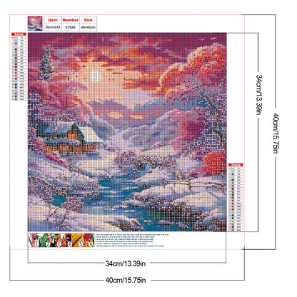 Snow Scene - Full Round Drill Diamond Painting 40*40CM