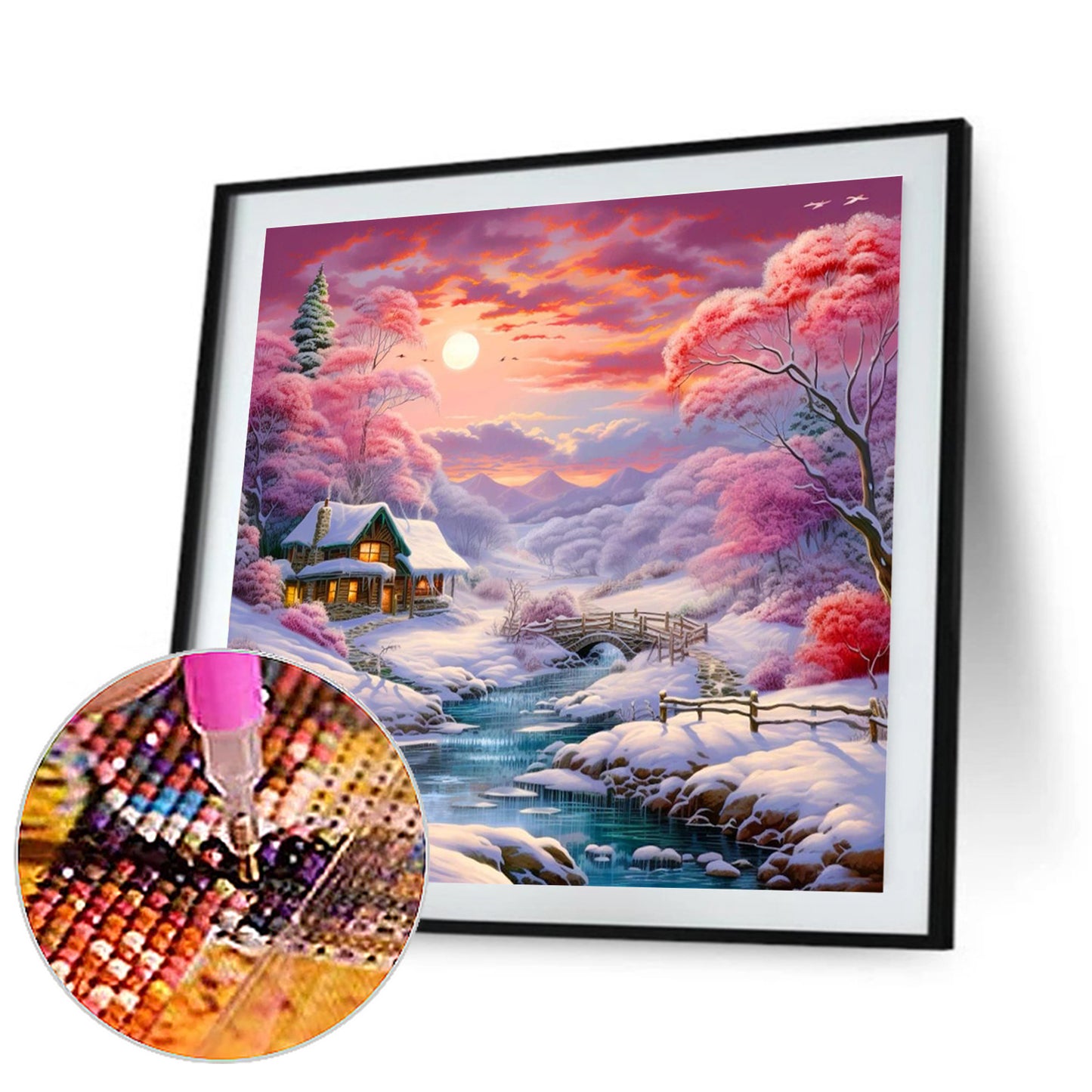 Snow Scene - Full Round Drill Diamond Painting 40*40CM