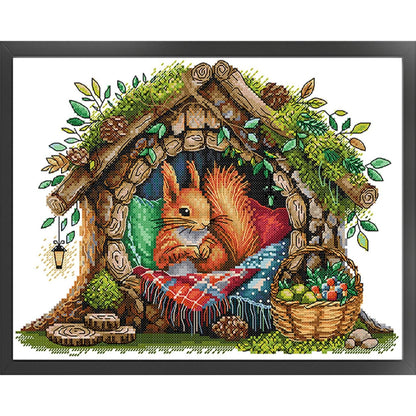 Squirrel'S Home - 14CT Stamped Cross Stitch 35*29CM(Joy Sunday)