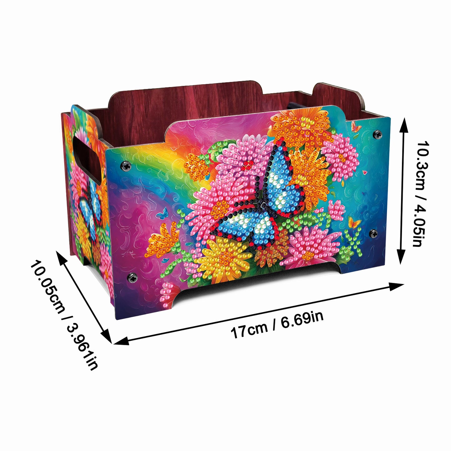 5D DIY Diamond Painting Decorative Storage Box Wood Storage Clutch (Butterfly)