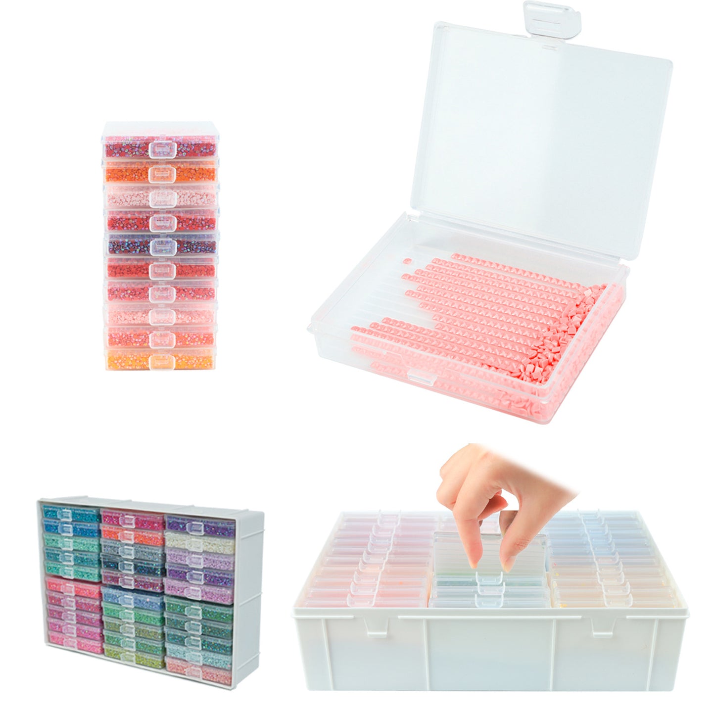 30pcs Diamond Painting Trays with Lids Diamond Art Storage Containers Trays
