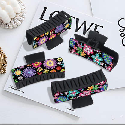2Pcs Flowers DIY Diamond Hair Claw Clips Making Kit for Women Ladies   Girls