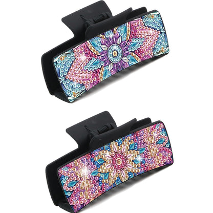 2Pcs Mandala DIY Diamond Hair Claw Clips Making Kit for Women Ladies   Girls
