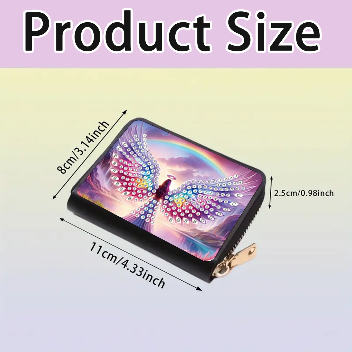 2pcs Elf Girl Pattern Diamond Painting Fashion Card Holder Compact Coin Purse