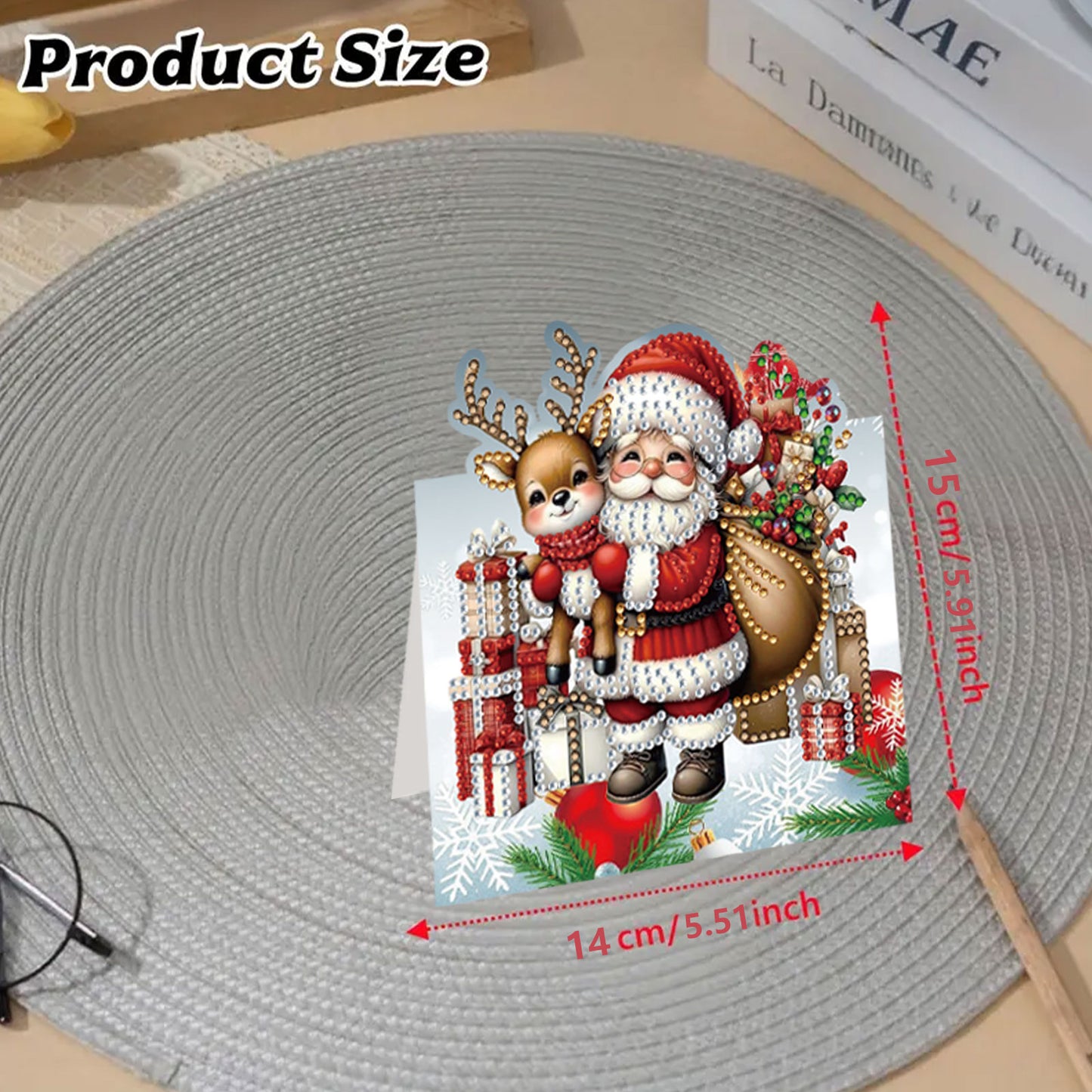 8PCS DIY Diamond Art Greeting Cards Congratulations Cards   Gifts (Christmas)
