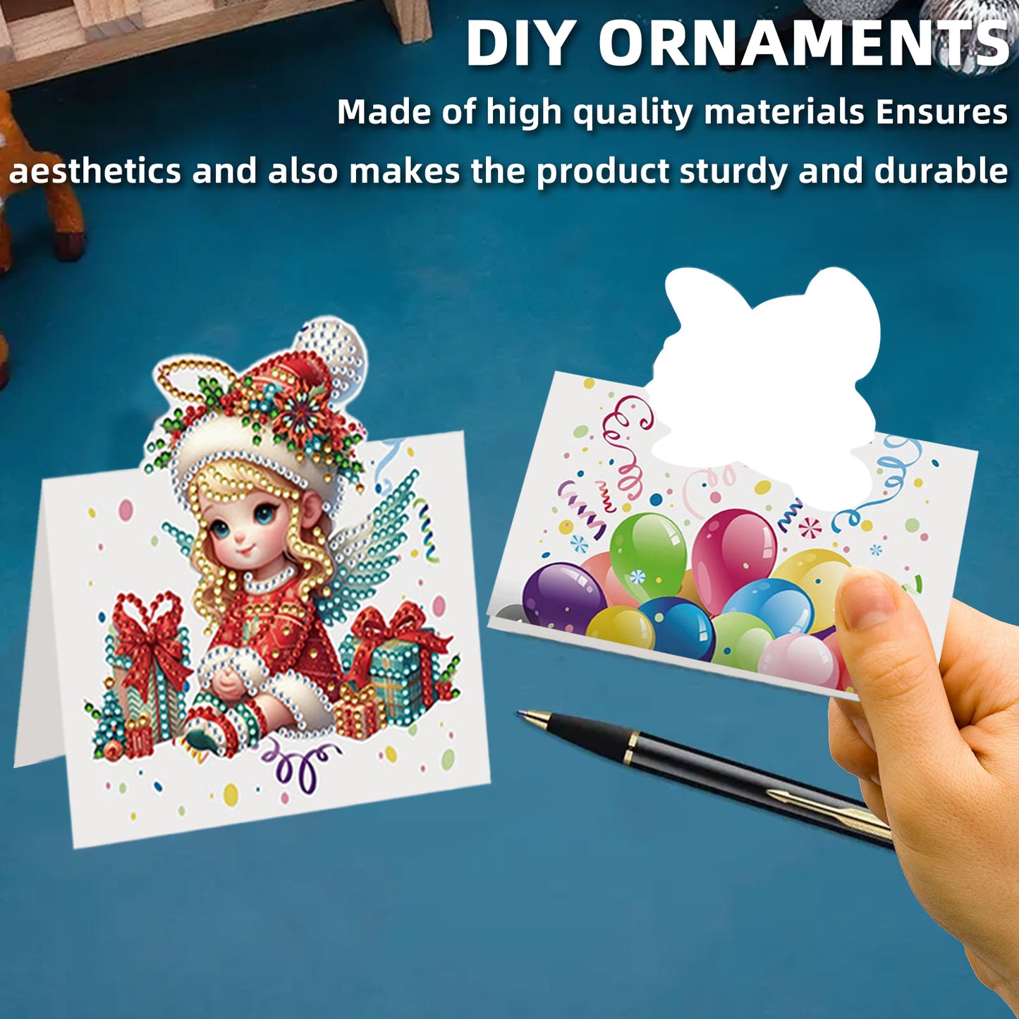 8PCS DIY Diamond Art Greeting Cards Congratulations Cards   Gifts (Christmas)