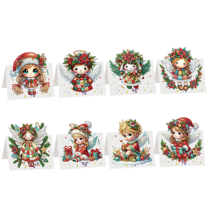 8PCS DIY Diamond Art Greeting Cards Congratulations Cards   Gifts (Christmas)