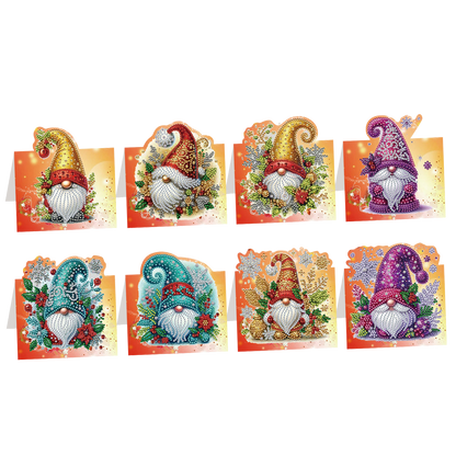 8PCS DIY Diamond Art Greeting Cards Xmas Congratulations Cards   Gifts (Gnome)